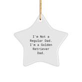 Funny Golden Retriever Dad Christmas Star Ornament Gifts from Men to Family - Image 1